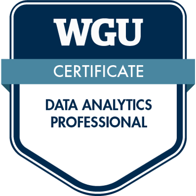 WGU Data Analytics Professional Certificate